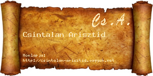 Csintalan Arisztid névjegykártya